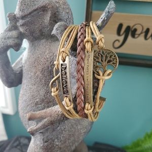 "Believe" Leather Bracelet
